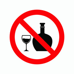 no drink wine icon vector sign symbol