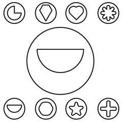 Basic shape set outline vector illustration in the circle