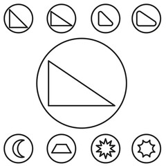 Basic shape set outline vector illustration in the circle