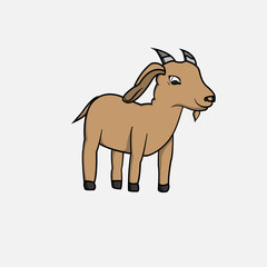 goat cartoon cute coloured illustration