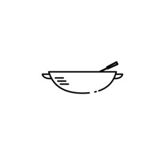 Vector Illustration of a pan frying. Flat design pan frying