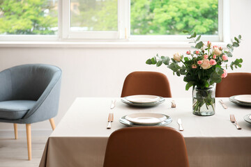 Interior of modern stylish dining room