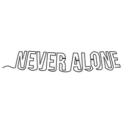 one line continuous drawing never alone