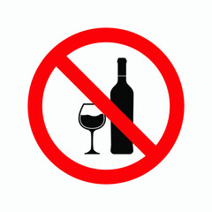 no drink wine icon vector sign symbol