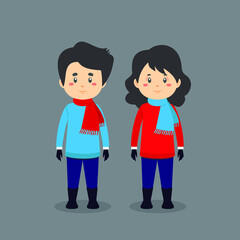 Character Couples Wear Winter Clothes