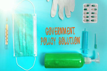Word writing text Government Policy Solution. Business photo showcasing designed game plan created...