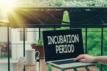 Handwriting text writing Incubation Period. Conceptual photo time elapsed starting from getting...