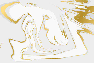 Gray and gold agate ripplle pattern. Light marble background.