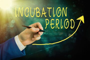 Handwriting text writing Incubation Period. Conceptual photo time elapsed starting from getting...