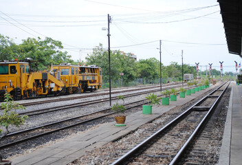 Fototapeta premium train on the railway station