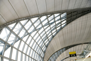 Airport terminal roof. Abstract architecture detail background