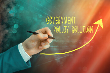 Handwriting text writing Government Policy Solution. Conceptual photo designed game plan created in...