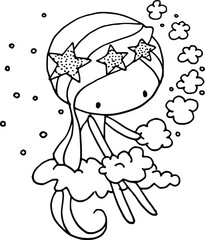 little girl picture cartoon drawing 