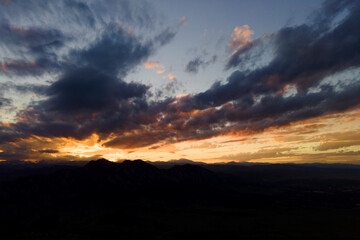 sunset over the rocky mountains