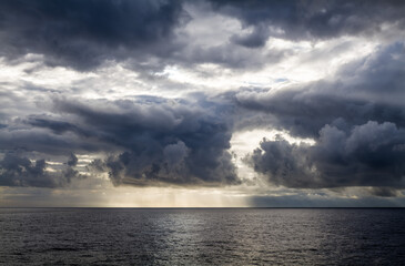 Atlantic ocean clouds at Sea
