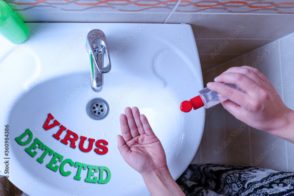 Poster handwriting text writing virus detected. conceptual photo a computer program used to prevent and rem