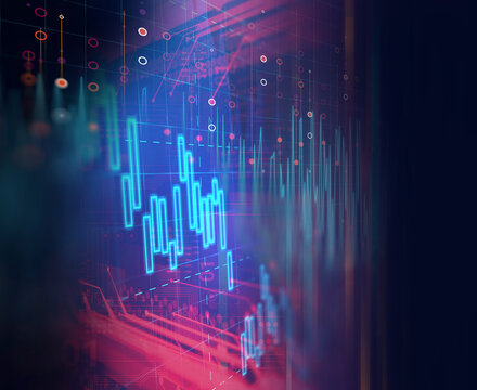 stock market investment graph on financial numbers abstract background.3d illustration