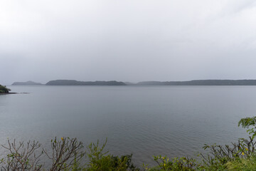 foggy morning on the ocean