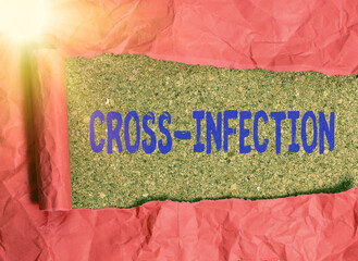 Conceptual hand writing showing Cross Infection. Concept meaning diseasecausing microorganism...