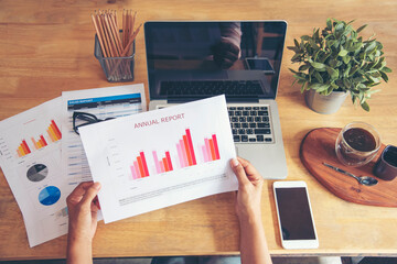 Happy entrepreneur asian business woman using smartphone laptop dealing negotiate with customer for startup business enjoy good news from email online marketing with dealer merchant. Start up business