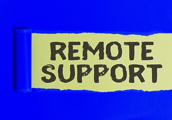Text sign showing Remote Support. Business photo text type of secure service, which permits...