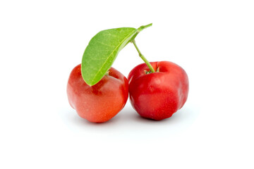 Obraz premium Juicy red cherry thai isolated on the white background.