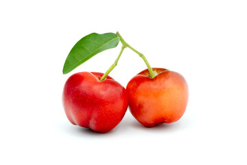 Obraz premium Juicy red cherry thai isolated on the white background.