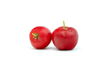 Juicy red cherry thai isolated on the white background.