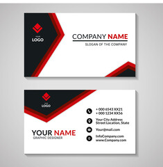 Modern business creative card template. Black and red color. Fit for luxury and elegant theme