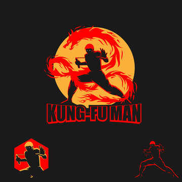 Kungfu Man vector symbol
martial artist with double stick or nunchaku