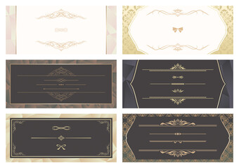 エレガント フレーム 背景 模様 飾り罫 装飾 素材セット