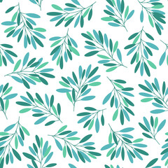 Seamless pattern of a leaf designed simply,