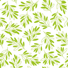 Seamless pattern of a leaf designed simply,