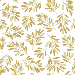 Seamless pattern of a leaf designed simply,