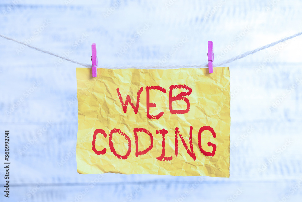 Poster word writing text web coding. business photo showcasing a system of symbols and rules used to repres