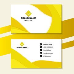 Modern business creative card template. Yellow color. Fit for luxury and elegant theme
