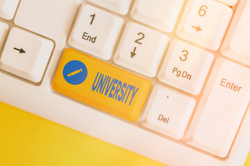 Word writing text University. Business photo showcasing an educational institution designed to...