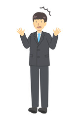 Obraz premium Surprised man in a black suit