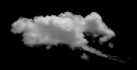 White cloud isolated on the black background.