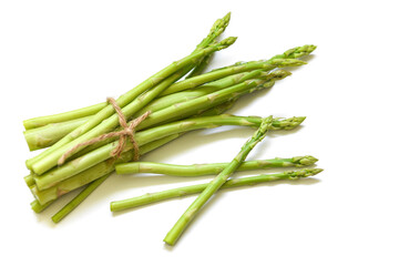 Asparagus isolated on white background - Fresh green asparagus