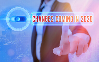 Conceptual hand writing showing Changes Coming In 2020. Concept meaning New concepts plans and...