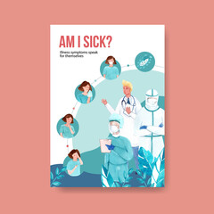  Poster design with information about the illness and healthcare