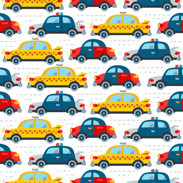 Seamless toy car background for baby boy