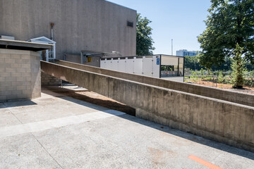 An public toilet next to a building