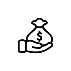 money bag icon logo illustration design