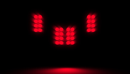 Studio spotlight. Award ceremony at the stadium with lighting. Stage illuminate shines up. Projector red bright stadium arena lights Stock illustration.