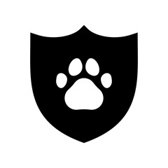 Vector Paw Print or Pet Protection or Shield Illustration