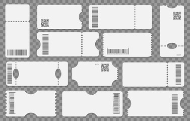 White empty coupons on transparent