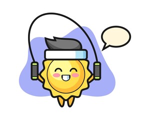 Sun cartoon with skipping rope