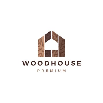 wood house timber panel wall facade decking wpc vinyl hpl logo vector icon illustration